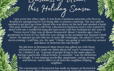 Brunswick Main Street Manager’s Holiday Newsletter