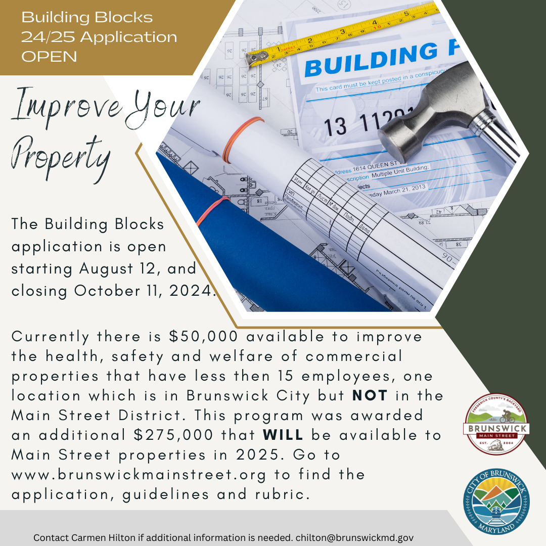 The Building Blocks application is open starting August 12, and closing October 11, 2024.