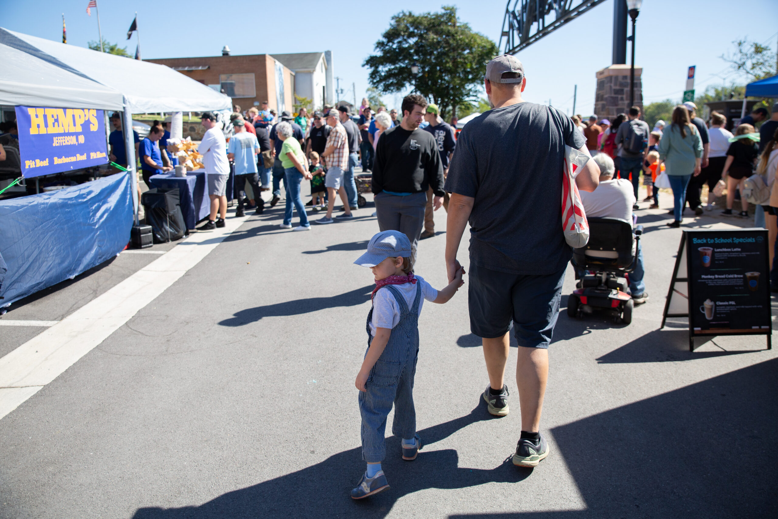 A crowd of people at Railroad Days in Brunswick, Maryland.