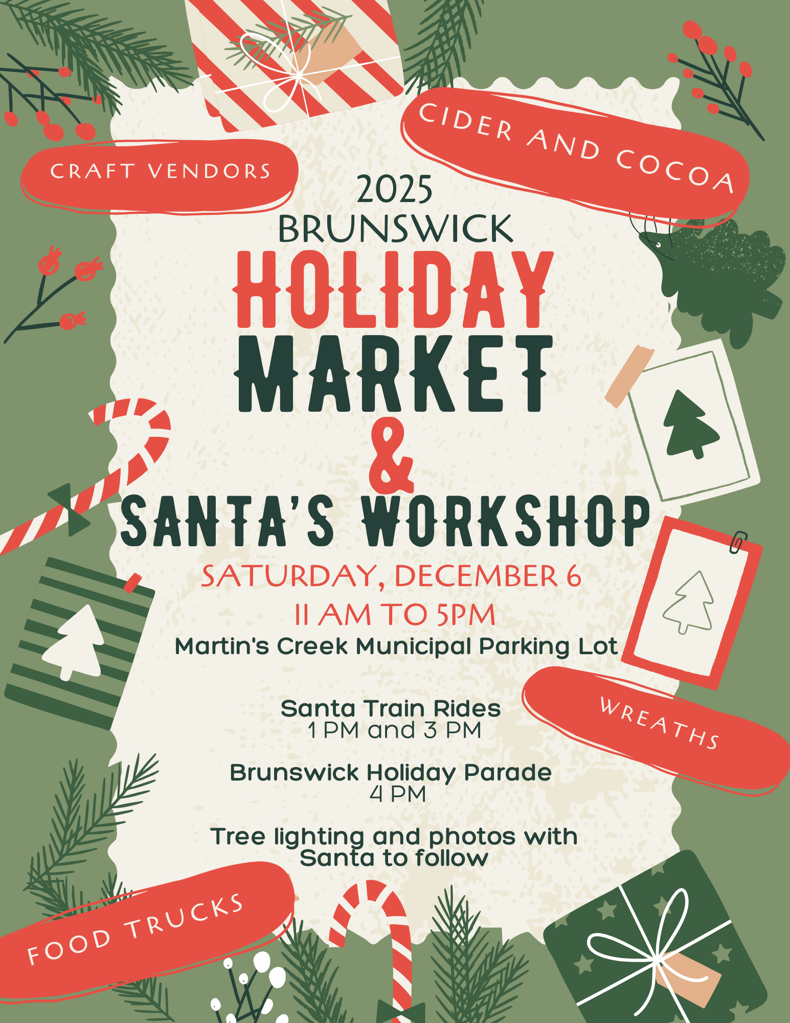 2025 Holiday Market graphic with event details