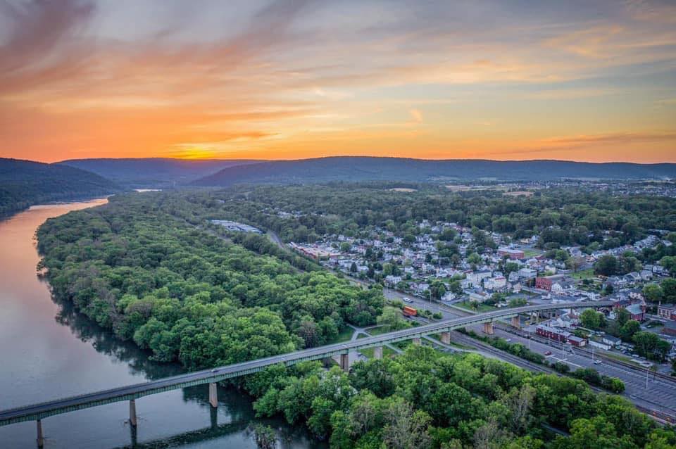 Sunset over the Potomac River Bridge