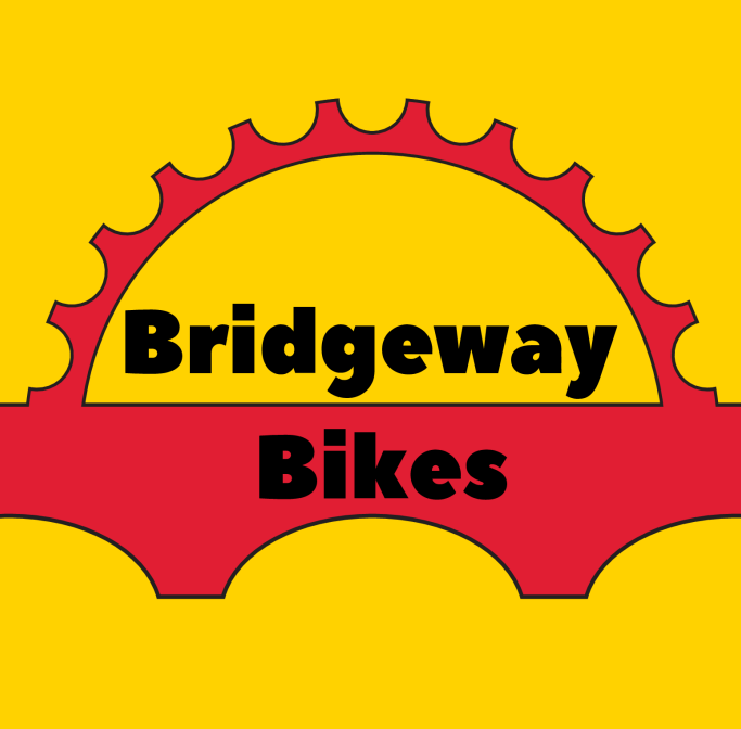 Logo for Bridgeway Bikes, a bike rental store in Brunswick, Maryland.
