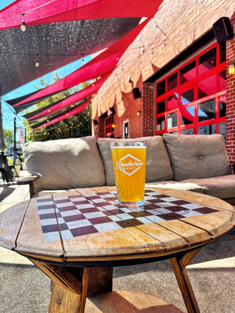 A beer on the Smoketown patio.