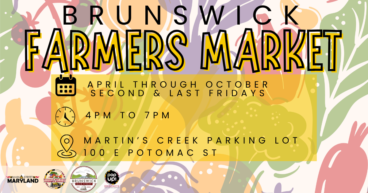 Time, date, and location details for the Brunswick Farmers Market.